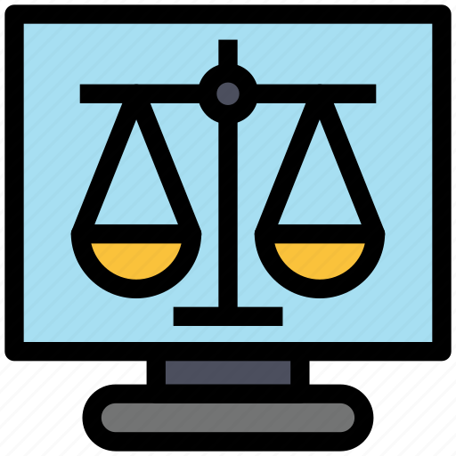 Monitor, balance, scale, law, justice icon - Download on Iconfinder