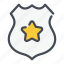 badge, law, police, shield, star 