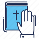 bible, book oath, cross, hand
