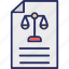 document, law, page, legal, scale icon 