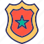 badge, emblem, police, policemen, sheriff, shield, star icon 