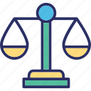 balance, court, judge, justice, law, lawyer, scale icon