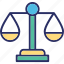 balance, court, judge, justice, law, lawyer, scale icon 