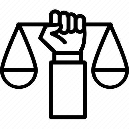 Civil right, court, hand, law, scale icon icon - Download on Iconfinder