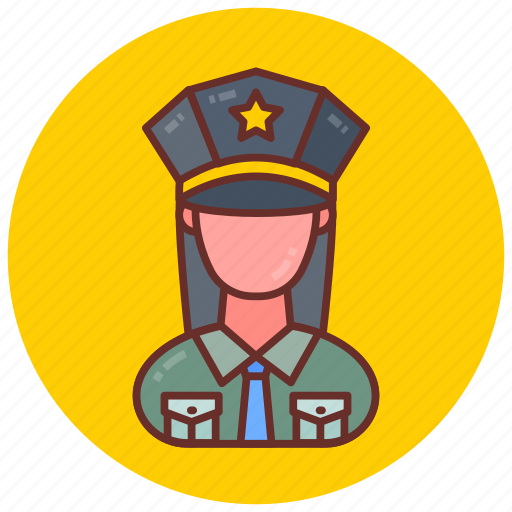 Policewoman, police, officer, agent, law, enforcer, lady icon - Download on Iconfinder
