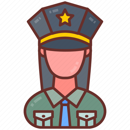 Policewoman, police, officer, agent, law, enforcer, lady icon - Download on Iconfinder