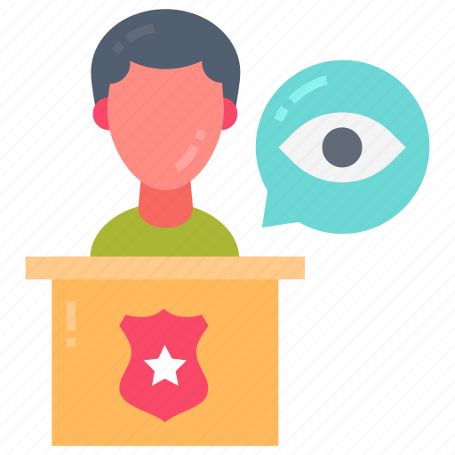Witness, eye, spectator, viewer, evidence, corroboration, vouch icon - Download on Iconfinder