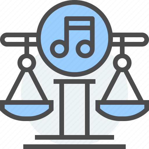 Entertainment, industry, intellectual property, justice, law, music, scale icon - Download on Iconfinder