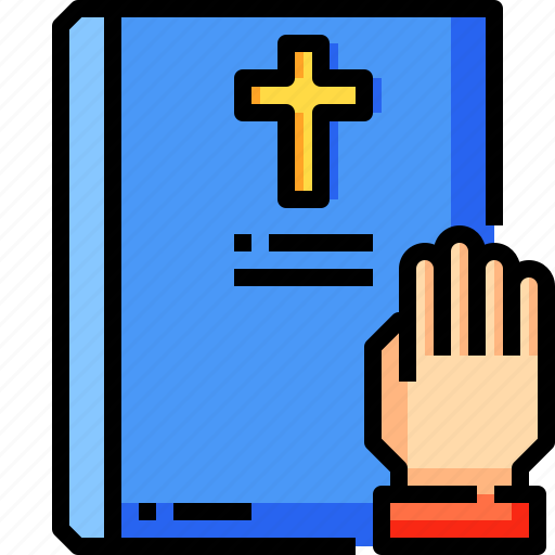 Bible, book, law, justice, oath, hand icon - Download on Iconfinder