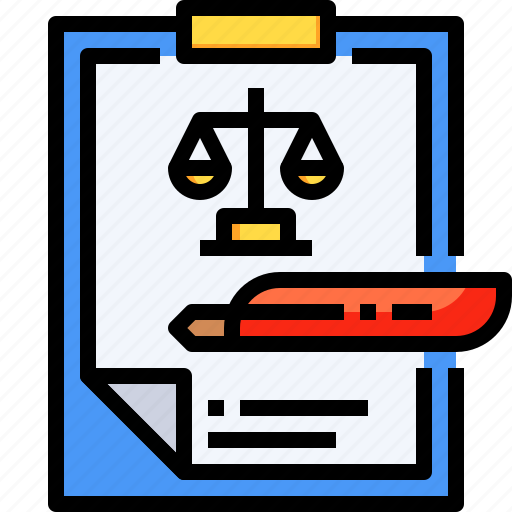 Contract, document, law, justice, quill, clipboard icon - Download on Iconfinder