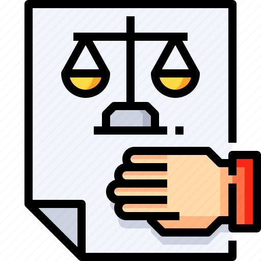 Document, hand, justice, law, judge, scale icon - Download on Iconfinder