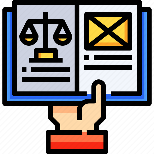 Book, law, education, justice, oath, hand icon - Download on Iconfinder