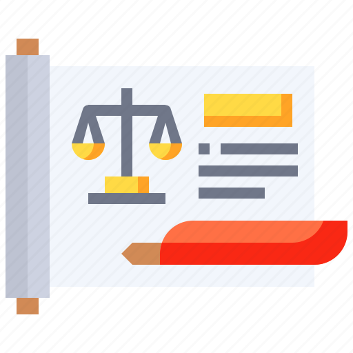 Scale, justice, document, contract, law, legal icon - Download on Iconfinder