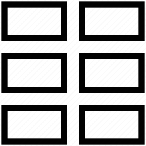 Horizontal grid layout, page design, pattern, template, three rows, two column layout icon - Download on Iconfinder