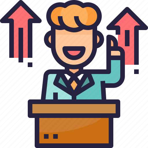Business, business man, discourse, growth, investment, leadership, meeting icon - Download on Iconfinder