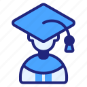 graduated, man, avatar, graduate, education, school, user
