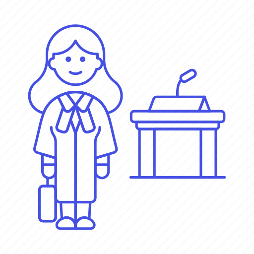 Attorney, court, podium, case, courtroom, legal, trial icon - Download on Iconfinder
