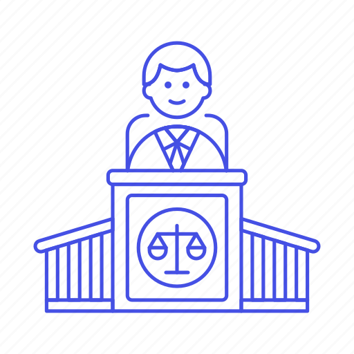 Podium, male, judge, case, legal, courtroom, magistrate icon - Download on Iconfinder