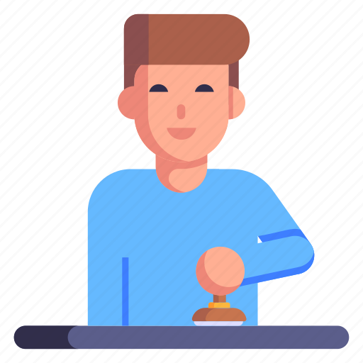 Attestation, stamping, person, approval, avatar icon - Download on Iconfinder