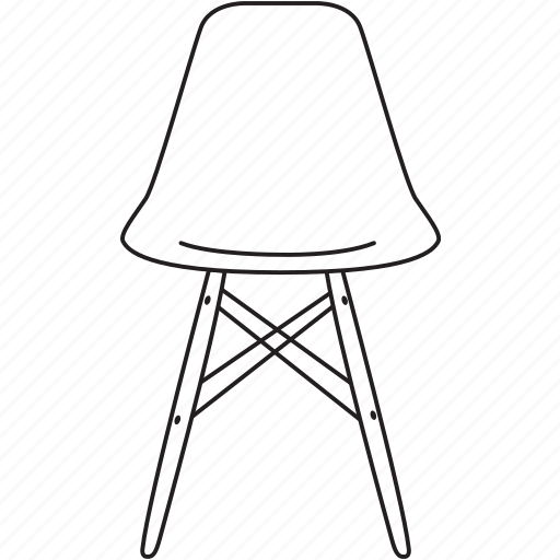 Chair, design, designer, eames, furniture, line, stool icon - Download on Iconfinder