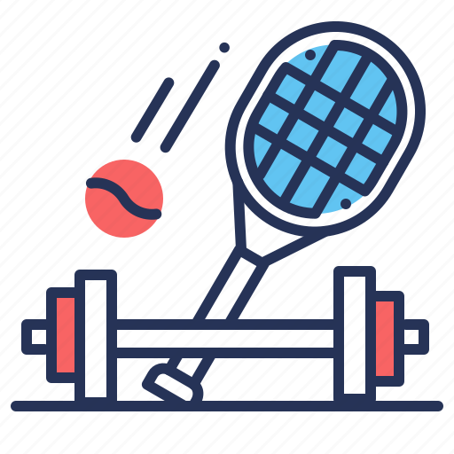 Barbell, racket, tennis ball, training icon - Download on Iconfinder