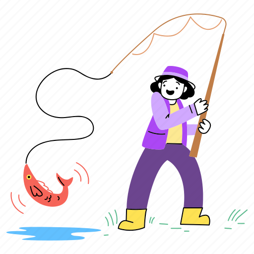 Fishing, fish, hobby, leisure illustration - Download on Iconfinder