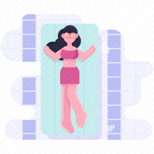 Holidays, woman, girl, person, pool, water, relaxation illustration - Download on Iconfinder