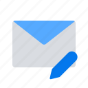 mail, message, write