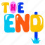 end board, the end, end word, typography word, typography letters 
