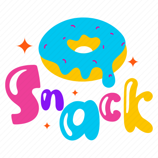 Donut snack, snack word, dripping donut, bakery food, snack icon - Download on Iconfinder