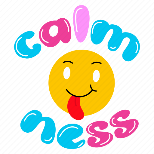 Cute emoji, cute smile, calmness, typography word, cute emoticon icon - Download on Iconfinder