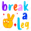 break a leg, victory sign, peace sign, yo sign, typography letters 