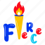 fierce word, burning torch, fire torch, fierce, typography word 