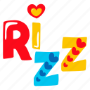 rizz text, rizz, love, heart, typography word