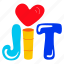 jit word, jit, typography word, typography letters, heart shape 