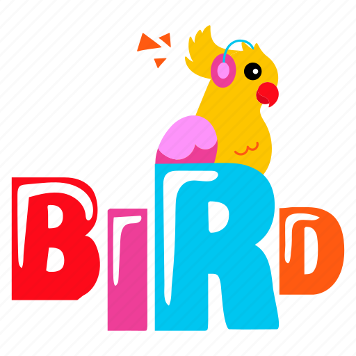 Bird listening, bird headphones, bird, cute parrot, cute bird icon - Download on Iconfinder