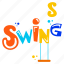 garden swing, park swing, swings, swing word, typography word 