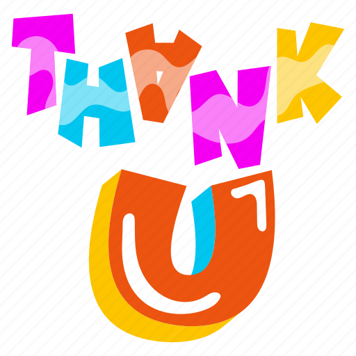Thanks, thank you, thank word, typography word, typography letters sticker - Download on Iconfinder