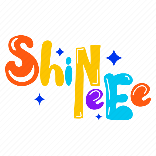 Shining stars, shine, sparkling stars, shine word, typography word sticker - Download on Iconfinder