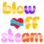 blow off steam, heart shape, typography word, typography letters, lettering 