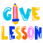 lesson word, give lesson, school pencil, lead pencil, typography words 