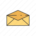 envelope, letter, message, open envelope