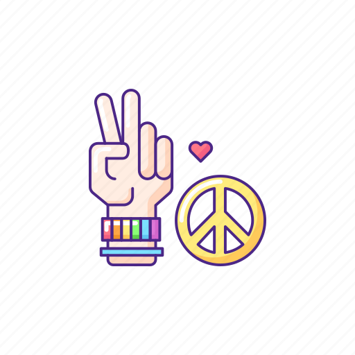 Lgbt, peace, gesture, hippie icon - Download on Iconfinder