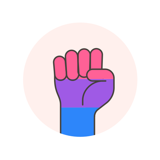 Bisexual, fist, flag, hand icon - Free download