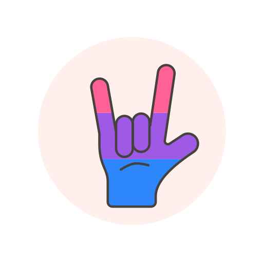Bisexual, flag, hand, rock icon - Free download
