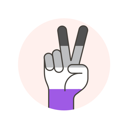 Asexual, flag, hand, peace icon - Free download