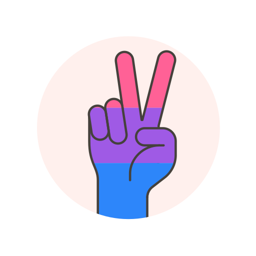 Bisexual, flag, hand, peace icon - Free download