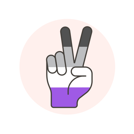 Asexual, flag, hand, peace icon - Free download
