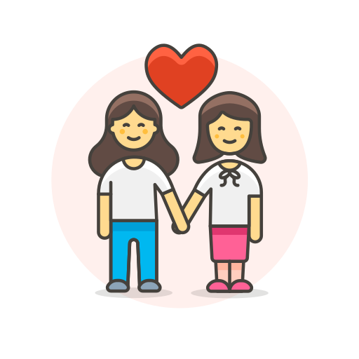 Couple Hands Hold Lesbian Love Icon Free Download