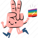 v, sign, symbol, lgbtq, rainbow